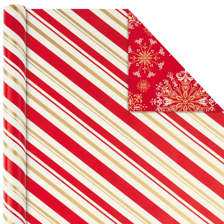 Hallmark Red And Gold 3-Pack Reversible Christmas Wrapping Paper, 120 Sq. Ft. 5 Hallmark Red And Gold 3-Pack Reversible Christmas Wrapping Paper, 120 Sq. Ft. - Image 5