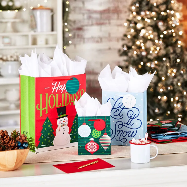 Hallmark Let It Snow 8-Pack Holiday Gift Bags, Assorted Sizes And Designs 2 Hallmark Let It Snow 8-Pack Holiday Gift Bags, Assorted Sizes And Designs - Image 2