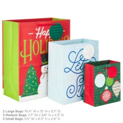 Hallmark Let It Snow 8-Pack Holiday Gift Bags, Assorted Sizes And Designs 8 Hallmark Let It Snow 8-Pack Holiday Gift Bags, Assorted Sizes And Designs -Hot Sale Hallmark Store 8 Pack Assorted Holiday Gift Bags XGB1403 03