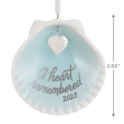 Hallmark A Heart Remembered 2023 Porcelain Ornament 8 Hallmark A Heart Remembered 2023 Porcelain Ornament -Hot Sale Hallmark Store A Heart Remembered Seashell Keepsake Ornament 1799QHX3037 03
