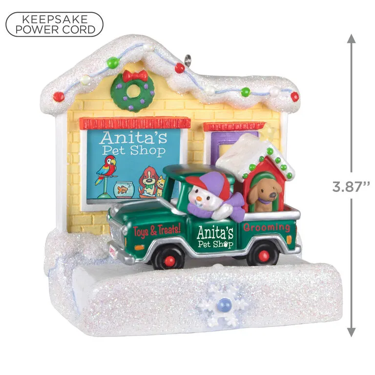 Hallmark Happy Holiday Parade Collection Anita's Pet Shop Musical Ornament With Light 3 Hallmark Happy Holiday Parade Collection Anita's Pet Shop Musical Ornament With Light - Image 3