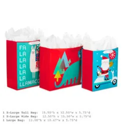 Hallmark 13" And 15.5" Assorted Kids 3-Pack Christmas Gift Bags With Tissue Paper 8 Hallmark 13" And 15.5" Assorted Kids 3-Pack Christmas Gift Bags With Tissue Paper -Hot Sale Hallmark Store Assorted L and XL Kids Christmas Gift Bags 5XGB4896 03