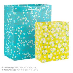 Hallmark Assorted Floral And Solid 8-Pack Medium And Large Gift Bags 8 Hallmark Assorted Floral And Solid 8-Pack Medium And Large Gift Bags -Hot Sale Hallmark Store Assorted Medium and Large Floral Solid Gift Bags 5EGB6639 03