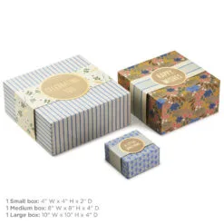 Hallmark 4", 8" And 10" Floral 3-Pack Gift Boxes With Bands 9 Hallmark 4", 8" And 10" Floral 3-Pack Gift Boxes With Bands -Hot Sale Hallmark Store Assorted Sizes Floral Gift Boxes With Bands 5EBC1230 04