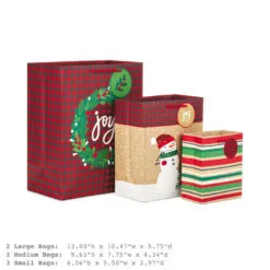Hallmark Assorted Rustic Designs 8-Pack Small, Medium And Large Christmas Gift Bags 8 Hallmark Assorted Rustic Designs 8-Pack Small, Medium And Large Christmas Gift Bags -Hot Sale Hallmark Store Assorted Small Large Rustic Christmas Gift Bags 5XGB4894 03