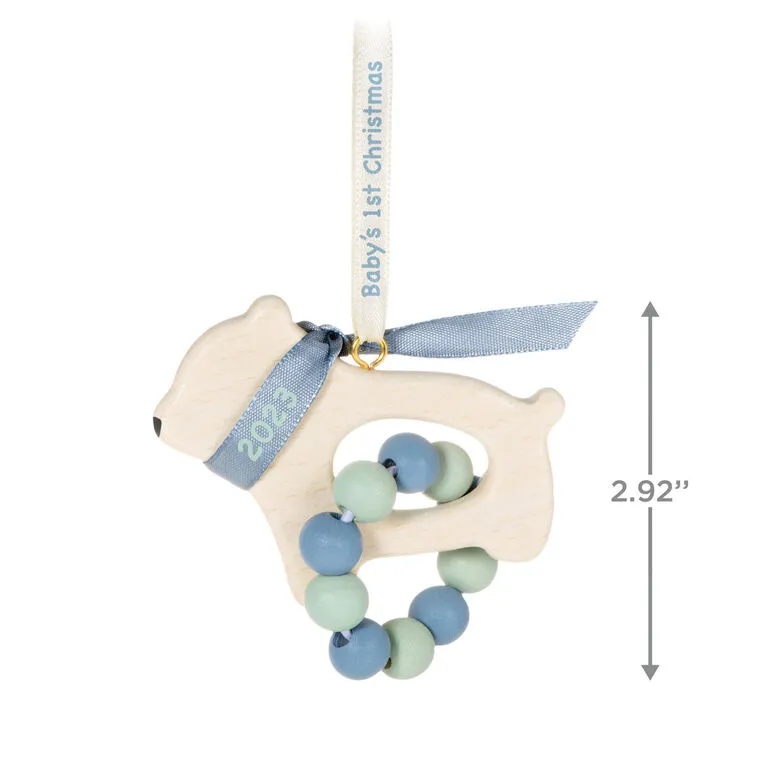 Hallmark Baby Boy's First Christmas Bear 2023 Ornament 3 Hallmark Baby Boy's First Christmas Bear 2023 Ornament - Image 3