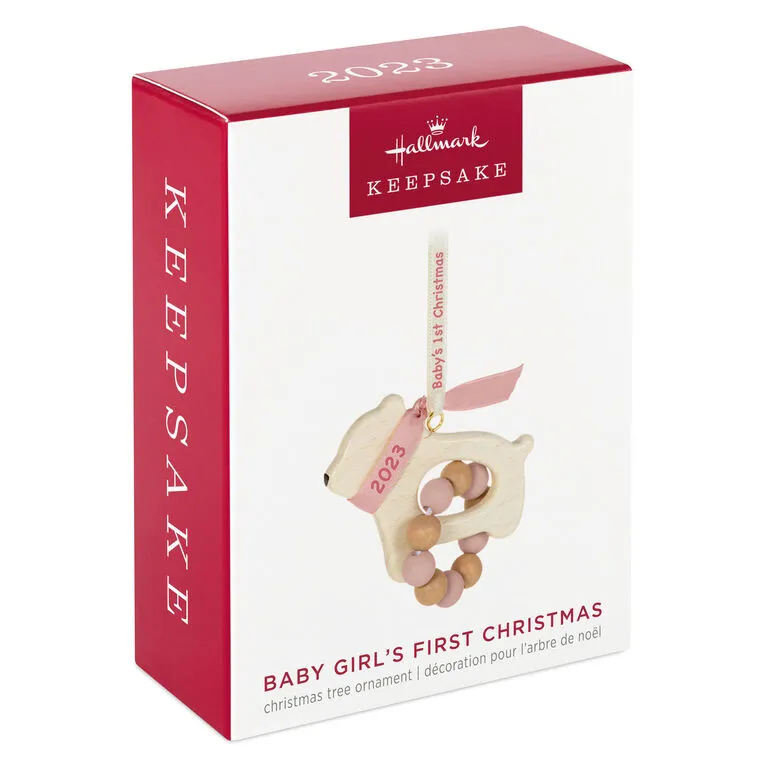Hallmark Baby Girl's First Christmas Bear 2023 Ornament 4 Hallmark Baby Girl's First Christmas Bear 2023 Ornament - Image 4
