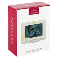 Hallmark Sweetest Dream Come True 2023 Porcelain Photo Frame Ornament 9 Hallmark Sweetest Dream Come True 2023 Porcelain Photo Frame Ornament -Hot Sale Hallmark Store Baby Sonogram Picture Frame Keepsake Ornament 1999QHX3117 04