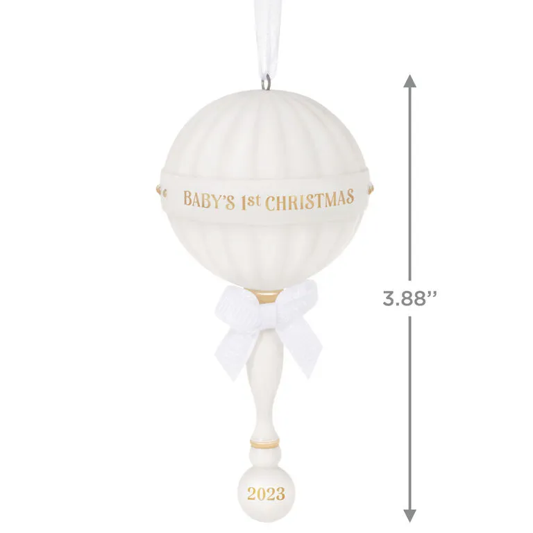 Hallmark Baby's First Christmas Rattle 2023 Porcelain Ornament 3 Hallmark Baby's First Christmas Rattle 2023 Porcelain Ornament - Image 3