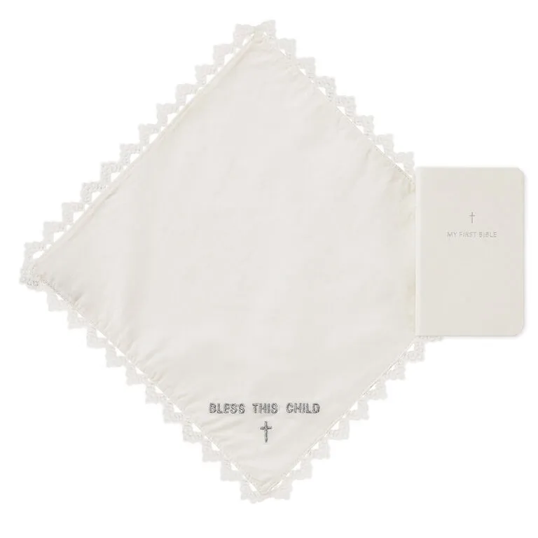 Hallmark Commemorative Handkerchief And First Bible Set 1 Hallmark Commemorative Handkerchief And First Bible Set