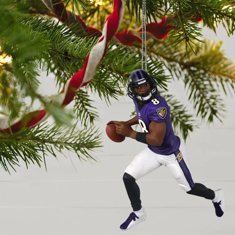 Hallmark NFL Baltimore Ravens Lamar Jackson Ornament 2 Hallmark NFL Baltimore Ravens Lamar Jackson Ornament - Image 2
