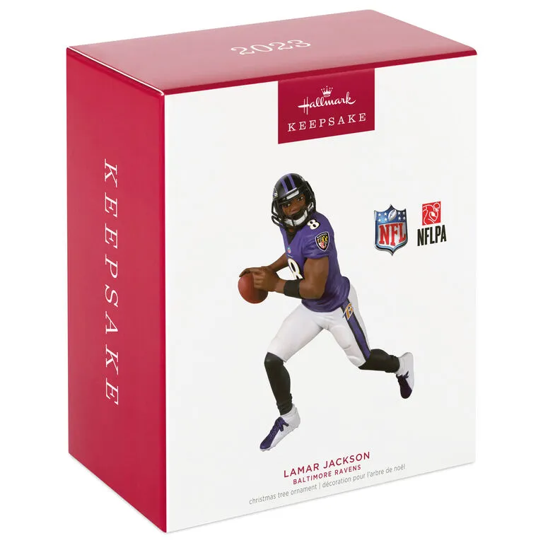 Hallmark NFL Baltimore Ravens Lamar Jackson Ornament 4 Hallmark NFL Baltimore Ravens Lamar Jackson Ornament - Image 4