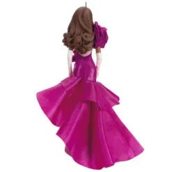 Hallmark Barbie™ Pink Collection™ 2023 Porcelain And Fabric Ornament -Hot Sale Hallmark Store Barbie in Hot Pink Dress Keepsake Ornament 4999QXI7007 06