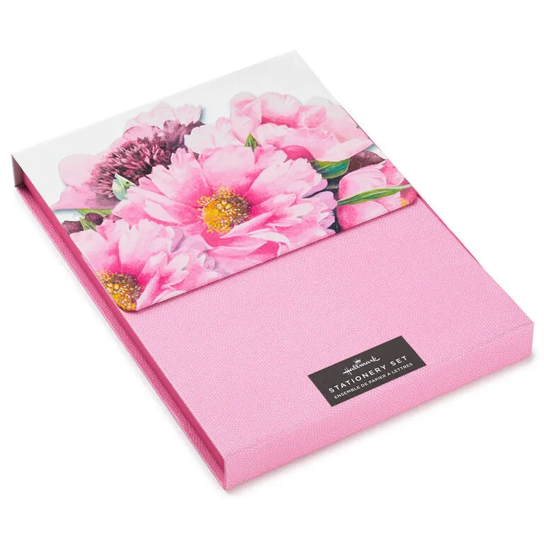 Hallmark Marjolein Bastin Pink Flowers Stationery Set, 40 Sheets 1 Hallmark Marjolein Bastin Pink Flowers Stationery Set, 40 Sheets