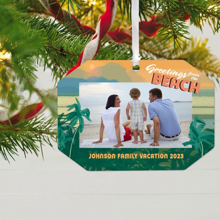 Hallmark Beach Vacation Personalized Text And Photo Metal Ornament 2 Hallmark Beach Vacation Personalized Text And Photo Metal Ornament - Image 2