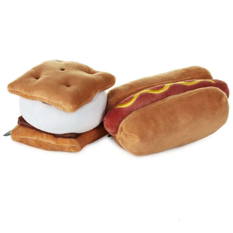 Hallmark Better Together Hot Dog And S'More Magnetic Plush, 4" 2 Hallmark Better Together Hot Dog And S'More Magnetic Plush, 4" - Image 2