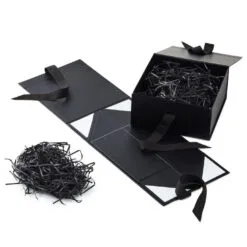 Hallmark 8" Square Black Gift Boxes With Paper Shred, 2-Pack 7 Hallmark 8" Square Black Gift Boxes With Paper Shred, 2-Pack -Hot Sale Hallmark Store Black Large Gift Boxes With Paper Shred 5EBC1856 04