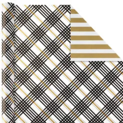 Hallmark Black And Gold 4-Pack Reversible Holiday Wrapping Paper Assortment, 150 Sq. Ft. 10 Hallmark Black And Gold 4-Pack Reversible Holiday Wrapping Paper Assortment, 150 Sq. Ft. -Hot Sale Hallmark Store Black and Gold Reversible Wrapping Paper Assortment 5JXW1737 04