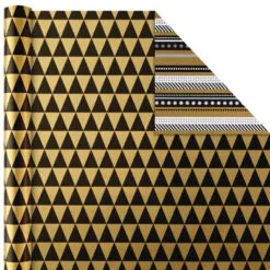 Hallmark Black And Gold 4-Pack Reversible Holiday Wrapping Paper Assortment, 150 Sq. Ft. 11 Hallmark Black And Gold 4-Pack Reversible Holiday Wrapping Paper Assortment, 150 Sq. Ft. -Hot Sale Hallmark Store Black and Gold Reversible Wrapping Paper Assortment 5JXW1737 05