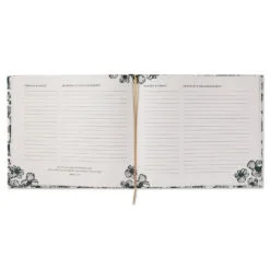 Hallmark In Loving Memory Floral Funeral Guest Book -Hot Sale Hallmark Store Black and White Floral Guest Book for Funeral 1BMK1609 04