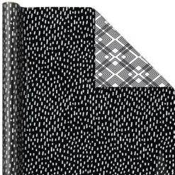 Hallmark Black And White Prints 3-Pack Reversible Wrapping Paper, 75 Sq. Ft. Total 10 Hallmark Black And White Prints 3-Pack Reversible Wrapping Paper, 75 Sq. Ft. Total -Hot Sale Hallmark Store Black and White Prints 3Pack Reversible Gift Wrap 5EWR6401 04