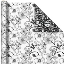 Hallmark Black And White Prints 3-Pack Reversible Wrapping Paper, 75 Sq. Ft. Total 11 Hallmark Black And White Prints 3-Pack Reversible Wrapping Paper, 75 Sq. Ft. Total -Hot Sale Hallmark Store Black and White Prints 3Pack Reversible Gift Wrap 5EWR6401 05