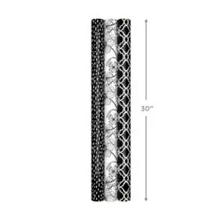 Hallmark Black And White Prints 3-Pack Reversible Wrapping Paper, 75 Sq. Ft. Total 13 Hallmark Black And White Prints 3-Pack Reversible Wrapping Paper, 75 Sq. Ft. Total -Hot Sale Hallmark Store Black and White Prints 3Pack Reversible Gift Wrap 5EWR6401 07