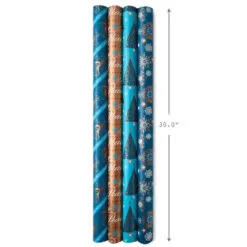 Hallmark Elegant Blues 4-Pack Blue And Gold Reversible Wrapping Paper, 150 Sq. Ft. 13 Hallmark Elegant Blues 4-Pack Blue And Gold Reversible Wrapping Paper, 150 Sq. Ft. -Hot Sale Hallmark Store Blue and Gold Holiday Reversible Wrapping Paper 5JXW1739 07