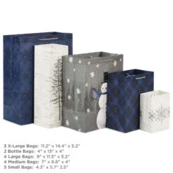 Hallmark Bulk Blue And Gray 18-Pack Holiday Gift Bags, Assorted Sizes And Designs 10 Hallmark Bulk Blue And Gray 18-Pack Holiday Gift Bags, Assorted Sizes And Designs -Hot Sale Hallmark Store Blue and Gray Holiday Gift Bags Bulk Pack 5XGB1425 03