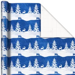 Hallmark Blue And White 3-Pack Holiday Wrapping Paper Assortment, 120 Sq. Ft. -Hot Sale Hallmark Store Blue and White Holiday Wrapping Paper Assortment 5JXW1256 03