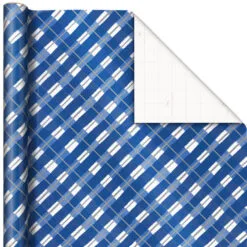 Hallmark Blue And White 3-Pack Holiday Wrapping Paper Assortment, 120 Sq. Ft. -Hot Sale Hallmark Store Blue and White Holiday Wrapping Paper Assortment 5JXW1256 04