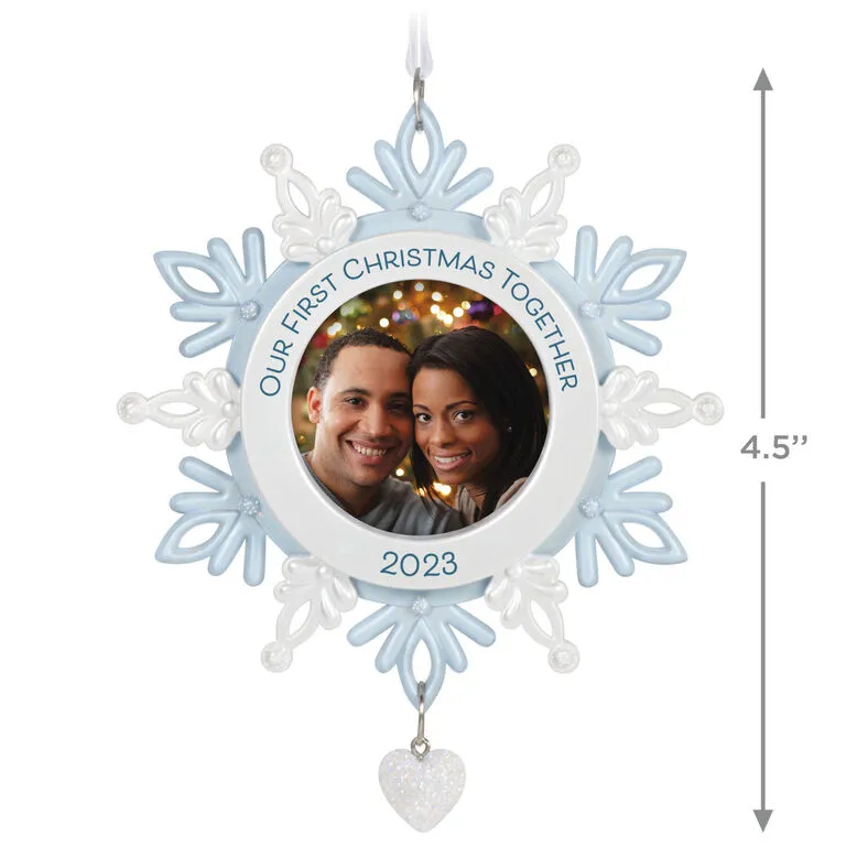 Hallmark Our First Christmas Together Snowflake 2023 Photo Frame Ornament 3 Hallmark Our First Christmas Together Snowflake 2023 Photo Frame Ornament - Image 3