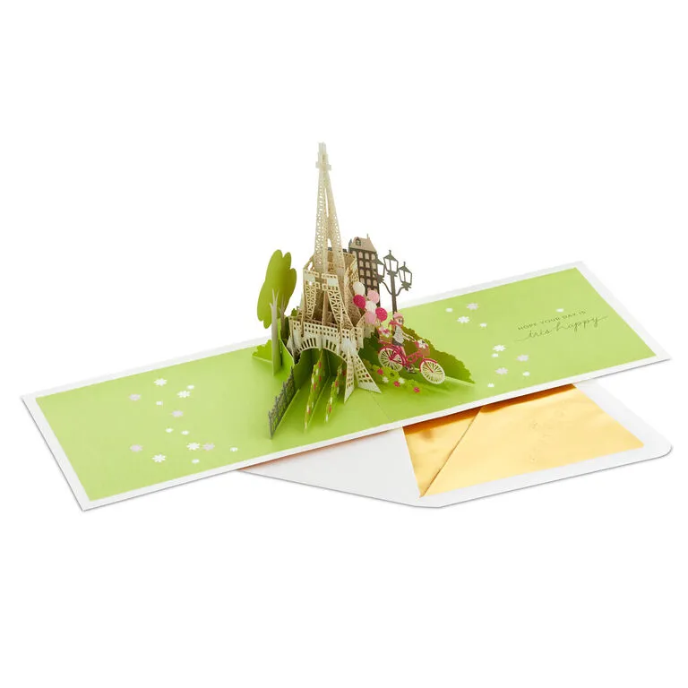 Hallmark Bonjour Eiffel Tower 3D Pop-Up Hello Card 2 Hallmark Bonjour Eiffel Tower 3D Pop-Up Hello Card - Image 2
