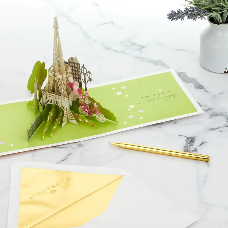 Hallmark Bonjour Eiffel Tower 3D Pop-Up Hello Card 8 Hallmark Bonjour Eiffel Tower 3D Pop-Up Hello Card - Image 8