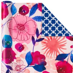 Hallmark Bright Florals 3-Pack Reversible Wrapping Paper, 120 Sq. Ft. Total -Hot Sale Hallmark Store Bright Flowers 3Pack Reversible Wrapping Paper 5EWR2433 06