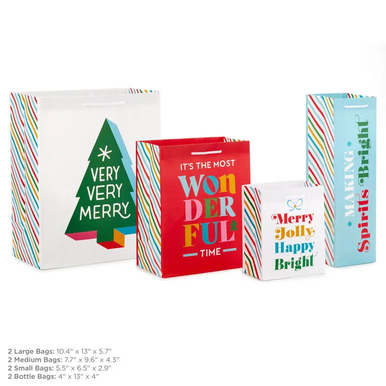 Hallmark Bright Wishes 8-Pack Christmas Gift Bags, Assorted Sizes And Designs 2 Hallmark Bright Wishes 8-Pack Christmas Gift Bags, Assorted Sizes And Designs - Image 2
