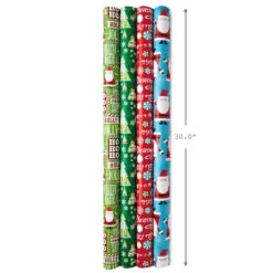 Hallmark Christmas Cheer 4-Pack Reversible Wrapping Paper Assortment, 150 Sq. Ft. -Hot Sale Hallmark Store Christmas Cheer Assortment Reversible Wrapping Paper 5JXW1736 03