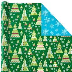 Hallmark Christmas Cheer 4-Pack Reversible Wrapping Paper Assortment, 150 Sq. Ft. -Hot Sale Hallmark Store Christmas Cheer Assortment Reversible Wrapping Paper 5JXW1736 05