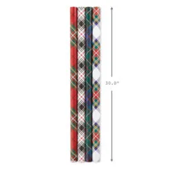 Hallmark Classic Plaids 4-Pack Wrapping Paper Assortment, 120 Sq. Ft. 15 Hallmark Classic Plaids 4-Pack Wrapping Paper Assortment, 120 Sq. Ft. -Hot Sale Hallmark Store Classic Plaids Christmas Wrapping Paper Assortment 5JXW1040 08