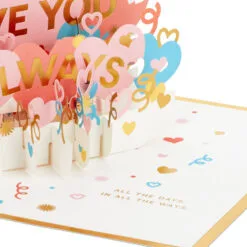 Hallmark Love You Always 3D Pop-Up Love Card 12 Hallmark Love You Always 3D Pop-Up Love Card -Hot Sale Hallmark Store Colorful Hearts 3D PopUp Love Card 1299LAD2904 04