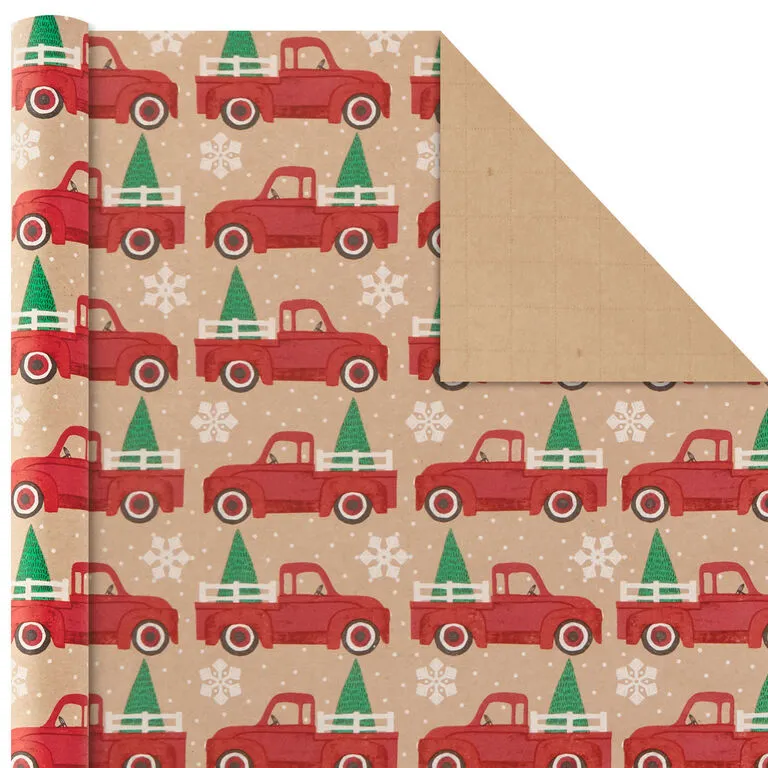 Hallmark Classic Christmas 4-Pack Kraft Wrapping Paper Assortment, 88 Sq. Ft. 6 Hallmark Classic Christmas 4-Pack Kraft Wrapping Paper Assortment, 88 Sq. Ft. - Image 6