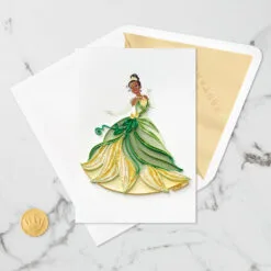 Hallmark Disney The Princess And The Frog Tiana Happy Wish Quilled Paper Handmade Card 12 Hallmark Disney The Princess And The Frog Tiana Happy Wish Quilled Paper Handmade Card -Hot Sale Hallmark Store Disney Princess and the Frog Tiana Quilled Paper Card 1299LAD2855 05