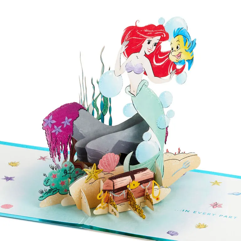 Hallmark Disney The Little Mermaid Wishing You Happiness 3D Pop-Up Card 1 Hallmark Disney The Little Mermaid Wishing You Happiness 3D Pop-Up Card