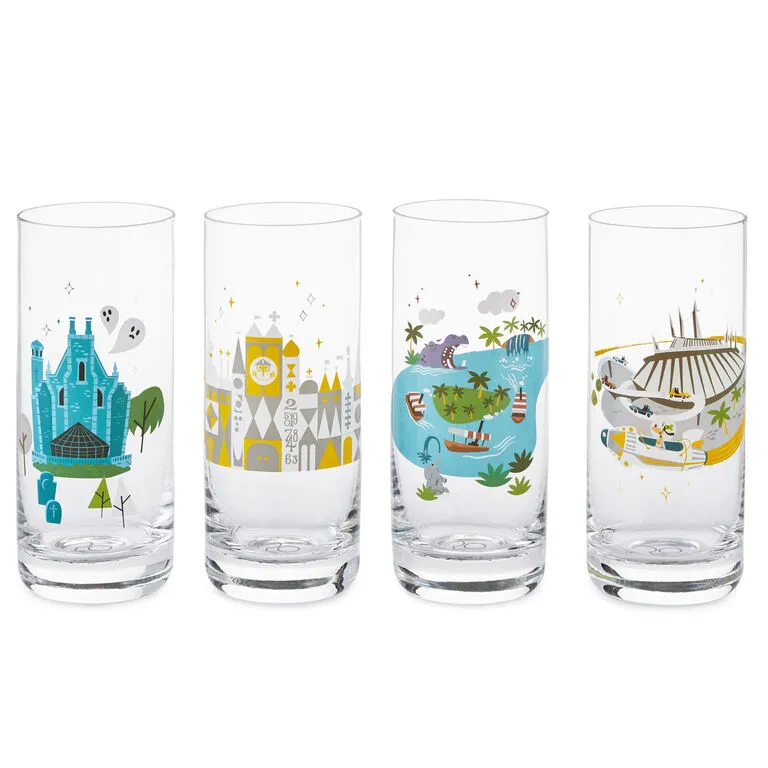 Hallmark Walt Disney World 50th Anniversary Park Attractions Glasses, Set Of 4 1 Hallmark Walt Disney World 50th Anniversary Park Attractions Glasses, Set Of 4