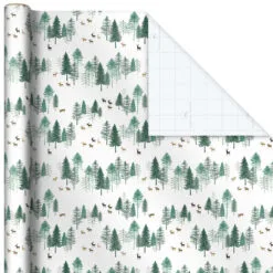 Hallmark Elegant Evergreens 2-Pack Holiday Wrapping Paper, 150 Sq. Ft. 12 Hallmark Elegant Evergreens 2-Pack Holiday Wrapping Paper, 150 Sq. Ft. -Hot Sale Hallmark Store Elegant Evergreens Holiday Wrapping Paper 5JXW1203 06