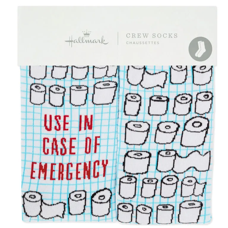 Hallmark Emergency Toilet Paper Funny Crew Socks 2 Hallmark Emergency Toilet Paper Funny Crew Socks - Image 2