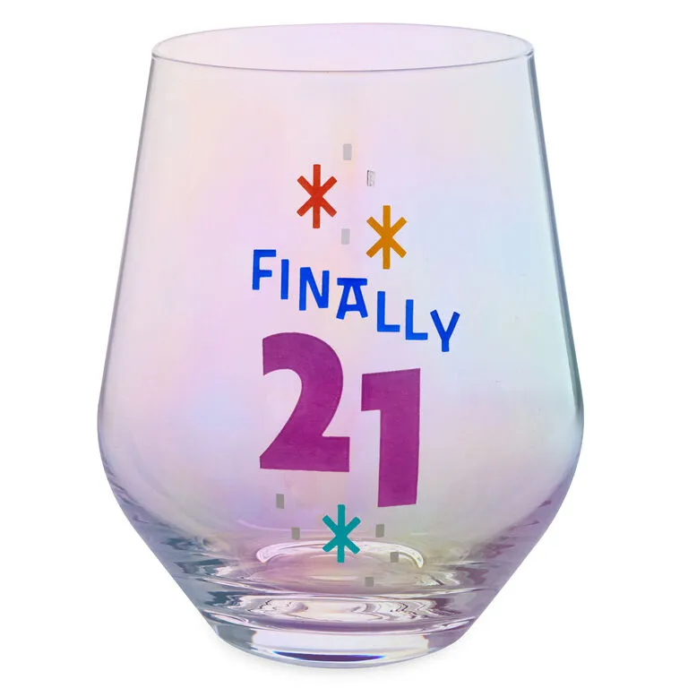 Hallmark Finally 21 Stemless Wine Glass, 16 Oz. 1 Hallmark Finally 21 Stemless Wine Glass, 16 Oz.