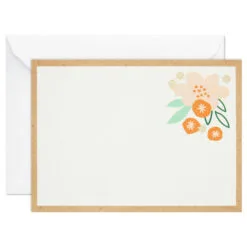 Hallmark Ivory Floral Flat Note Cards In Caddy, Box Of 40 10 Hallmark Ivory Floral Flat Note Cards In Caddy, Box Of 40 -Hot Sale Hallmark Store Floral SinglePanel Note Cards With Caddy 3CNT5048 04