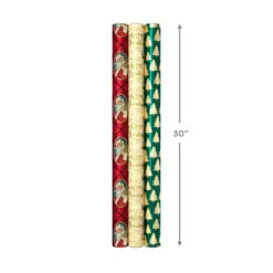 Hallmark Traditional 3-Pack Foil Christmas Wrapping Paper Assortment, 60 Sq. Ft. 15 Hallmark Traditional 3-Pack Foil Christmas Wrapping Paper Assortment, 60 Sq. Ft. -Hot Sale Hallmark Store Foil Christmas Wrapping Paper Assortment 5JXW1065 08