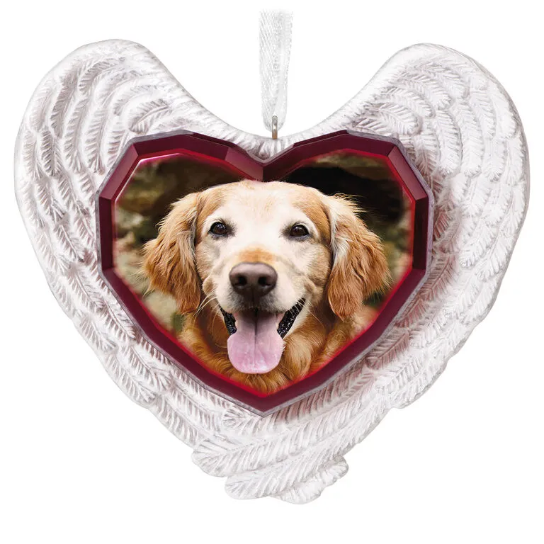 Hallmark Forever Loved Memorial Heart And Angel Wings Photo Personalized Ornament 1 Hallmark Forever Loved Memorial Heart And Angel Wings Photo Personalized Ornament
